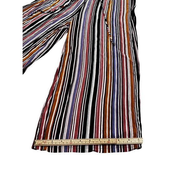 Wide Leg Striped High Waist Pants By Polly & Esther Size L - Picture 6 of 8